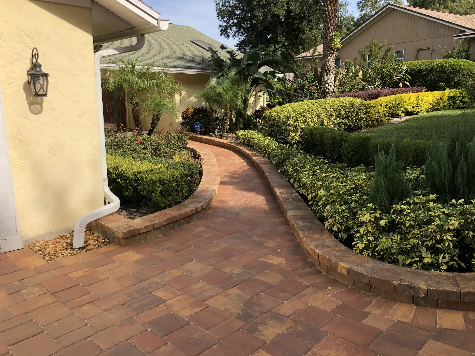 Stylish walkway paver installation
