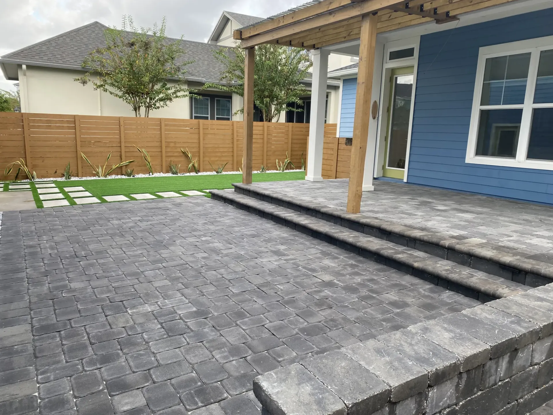 Durable patio paver installation