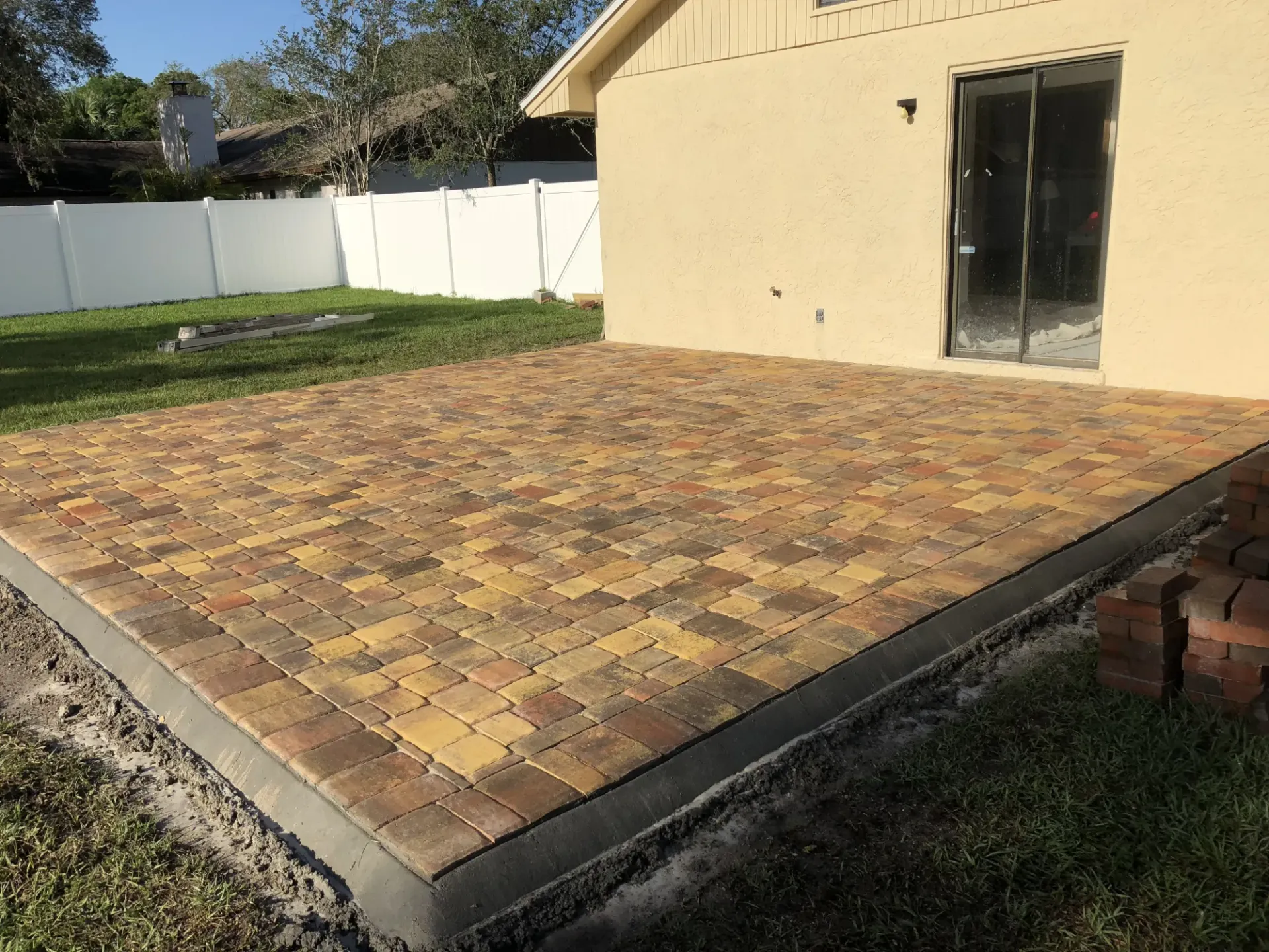 Expert back patio paver installation