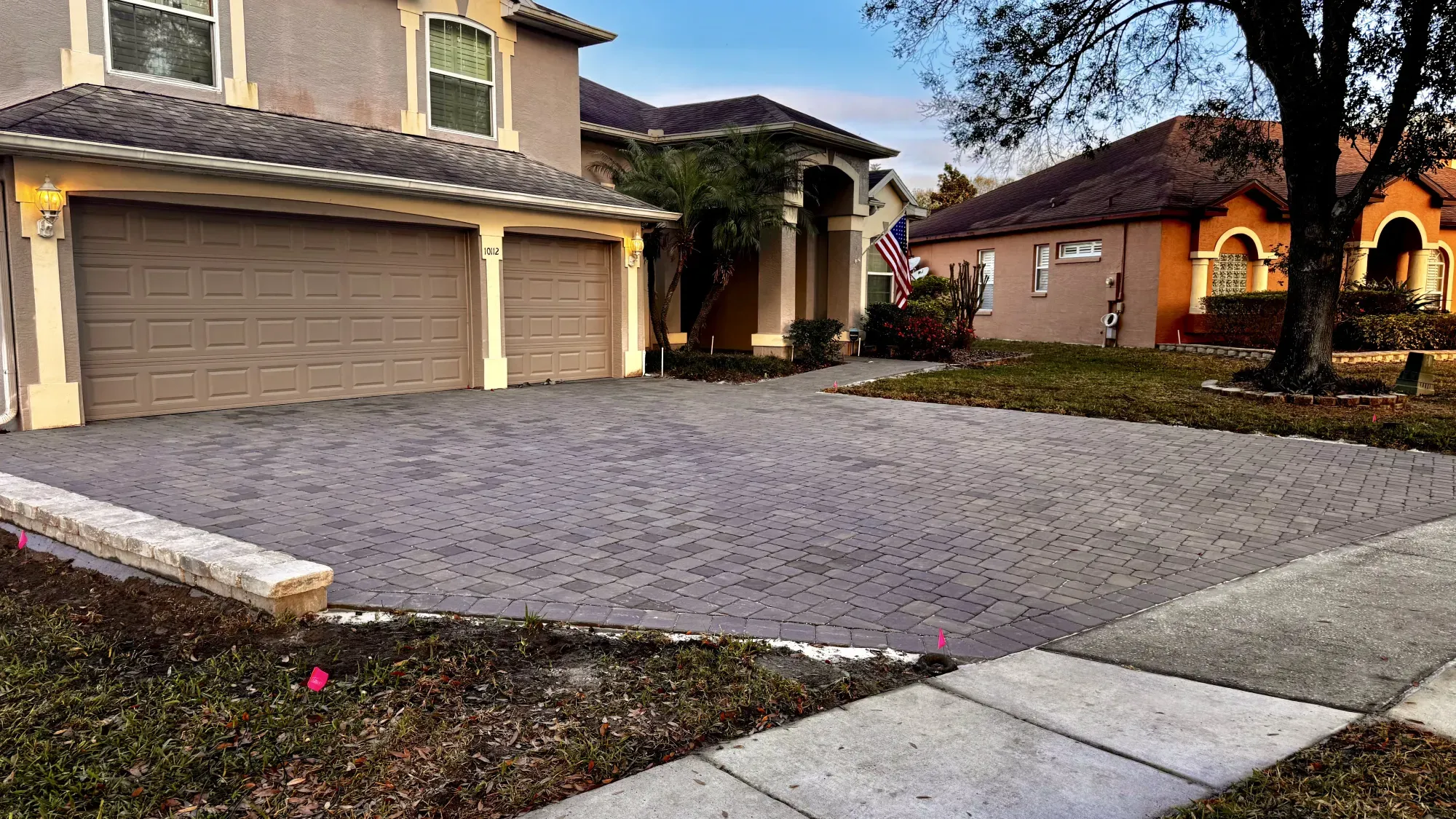 Stylish driveway paver installation